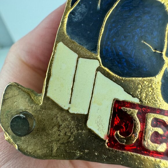 Vtg Jerusalem Souvenir Last Supper Religious Napkin Letter Holder Enamel Brass - Picture 13 of 16